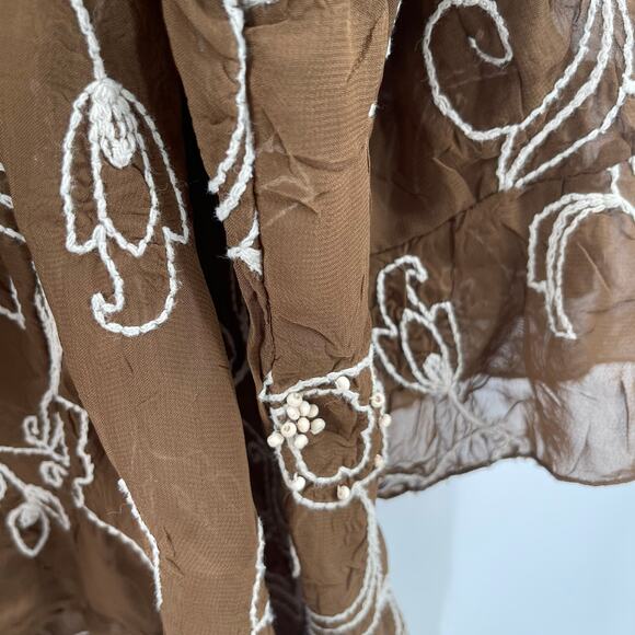 MAGGIE BARNES Button Down Shirt 3X Blouse Embroidered Beaded Plus Curvy Vintage - Picture 12 of 13